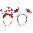 thumbnail image 1 of 1 Set 2pcs Women Valentine's Day Party Love Headbands Hair Hoops Headdress (Red), 1 of 4