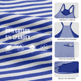 thumbnail image 4 of Women's Summer Striped Athletic Tennis Mini Dress Sleeveless Built-in Shorts Workout Vacation Sundress, 4 of 7