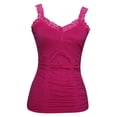 thumbnail image 1 of Womens Lace Trim Camisoles - Fuchsia, 1 of 2
