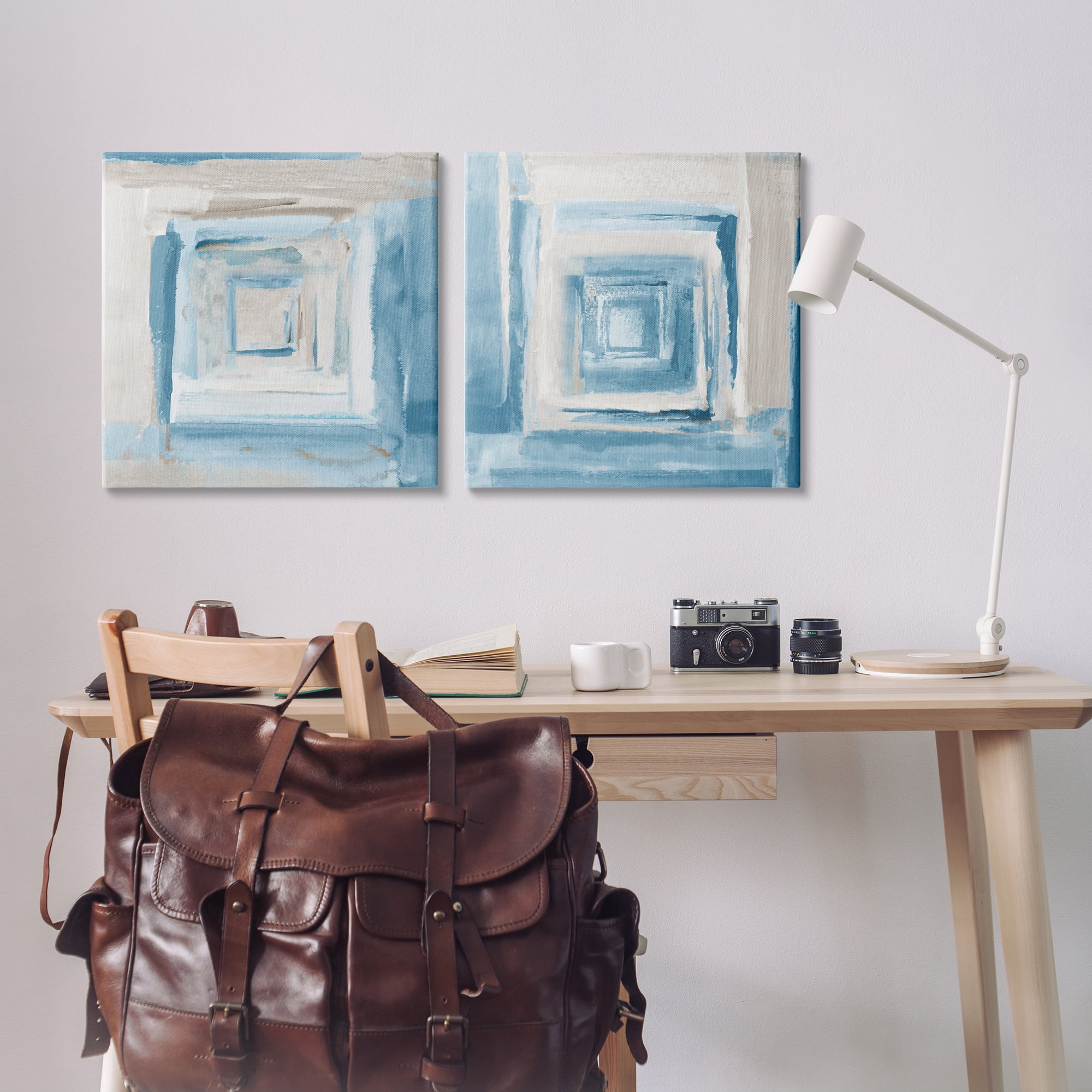 Stupell Industries Brand New Day Abstractions Abstract Painting Wrapped Canvas Art Print Wall Art, 24 x 24, Set of 2