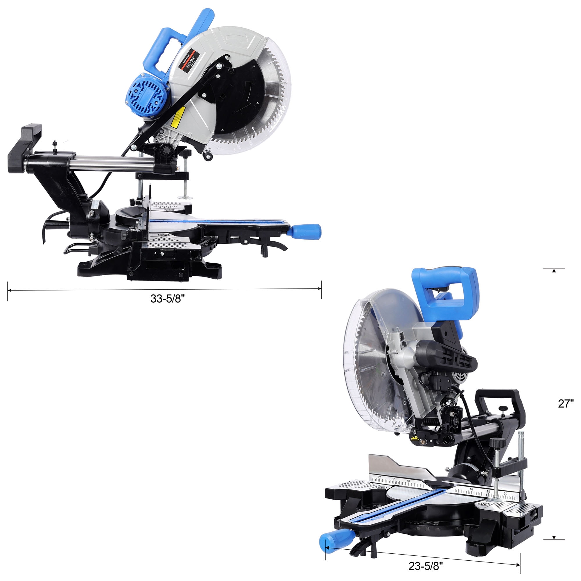 CQSXDA 12" Dual Bevel Sliding Miter Saw with Laser, 80T Blade, Extension Table & ETL Certified