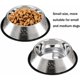 thumbnail image 5 of cuencos para perros de acero inoxidable con fondo de goma antideslizante, cuenco pequeño para mascotas y cuenco de agua, fondo de cuenco de 18 cm, boca de cuenco de 13 cm, 5 of 5