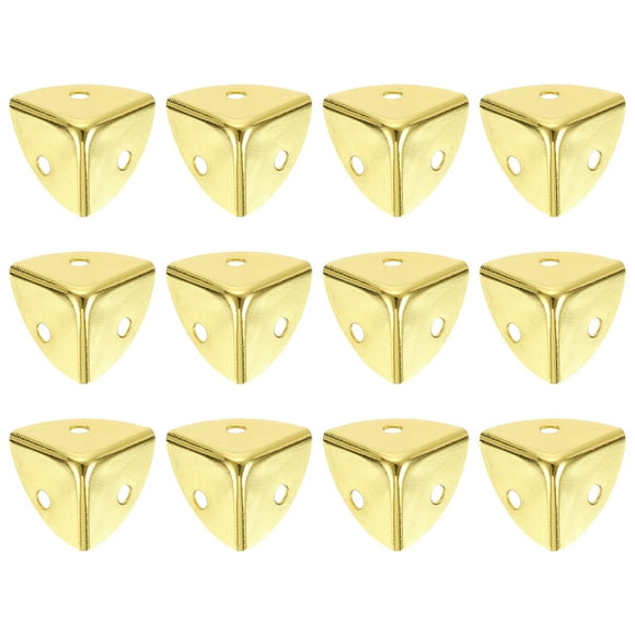 Uxcell 12 Pack Decorative Box Corner Cover, 18mm Metal Edge Guard, Furniture Corner Edges Protector, Gold