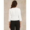 thumbnail image 3 of DARING DIVA Women's Open Front 3/4 Sleeve Peplum Business Blazer XL White, 3 of 6