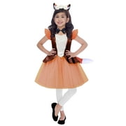 Way To Celebrate Halloween Kids Dress Up Fashion Fox Set-kid, Orange Black and White, One size, Kid, Female