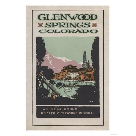 Glenwood Springs, Colorado - Health Resort Poster No. 2 Print Wall Art By Lantern (Best Hot Springs Resorts In Colorado)