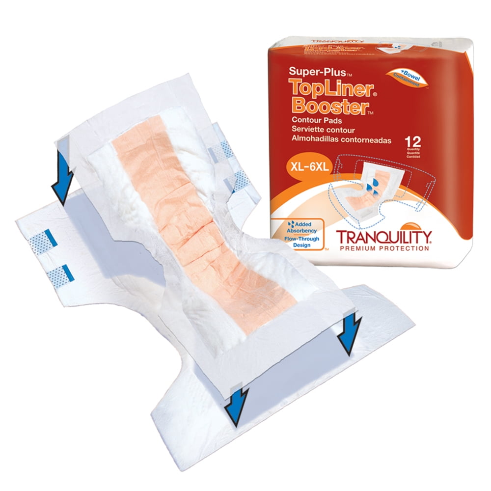 TopLiner Heavy Absorbency Peach Mat Unisex Disposable Incontinence Booster Pad, 32 Inch