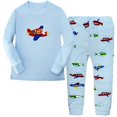 thumbnail image 1 of Conjunto de pijama de manga larga para niños pequeños 100% algodón Ropa de dormir 2-7 años Adepaton WMCH-154, 1 of 2