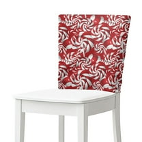 Xoenoiee Christmas Candy Print Chair Covers - Universal Dining Room Chair Back Covers, Chairs Slipcovers, Removable Chairs Protectors Cover for Kitchen/Banquet/Party Christmas Decor, 1 Pack