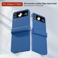 thumbnail image 6 of for Samsung Galaxy Z Flip 4 Case with Hinge Protection, Carbon Fiber Texture Slim Shockproof Durable Anti-Scratch Hard PC Protective Phone Cover Case for Samsung Galaxy Z Flip 4, Blue, 6 of 6