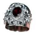 thumbnail image 5 of Navya Craft Garnet Oval 925 Sterling Silver Handmade Women Statement Ring, Garnet Jewelry Size 12.0, 5 of 5