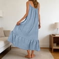 thumbnail image 4 of Elegant Women's Casual Sleeveless Pleated Spaghetti Strap Dress for Daily Wear Comfortable Solid Color Versatile Outfit, 4 of 7