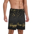 thumbnail image 2 of Pofeuu Happy New Year Print Men's Soft Woven Elastic Waistband Sleep Pajama Short-Medium, 2 of 6