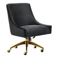 thumbnail image 1 of Pemberly Row 22.6" Transitional Velvet Office Swivel Chair in Black, 1 of 7