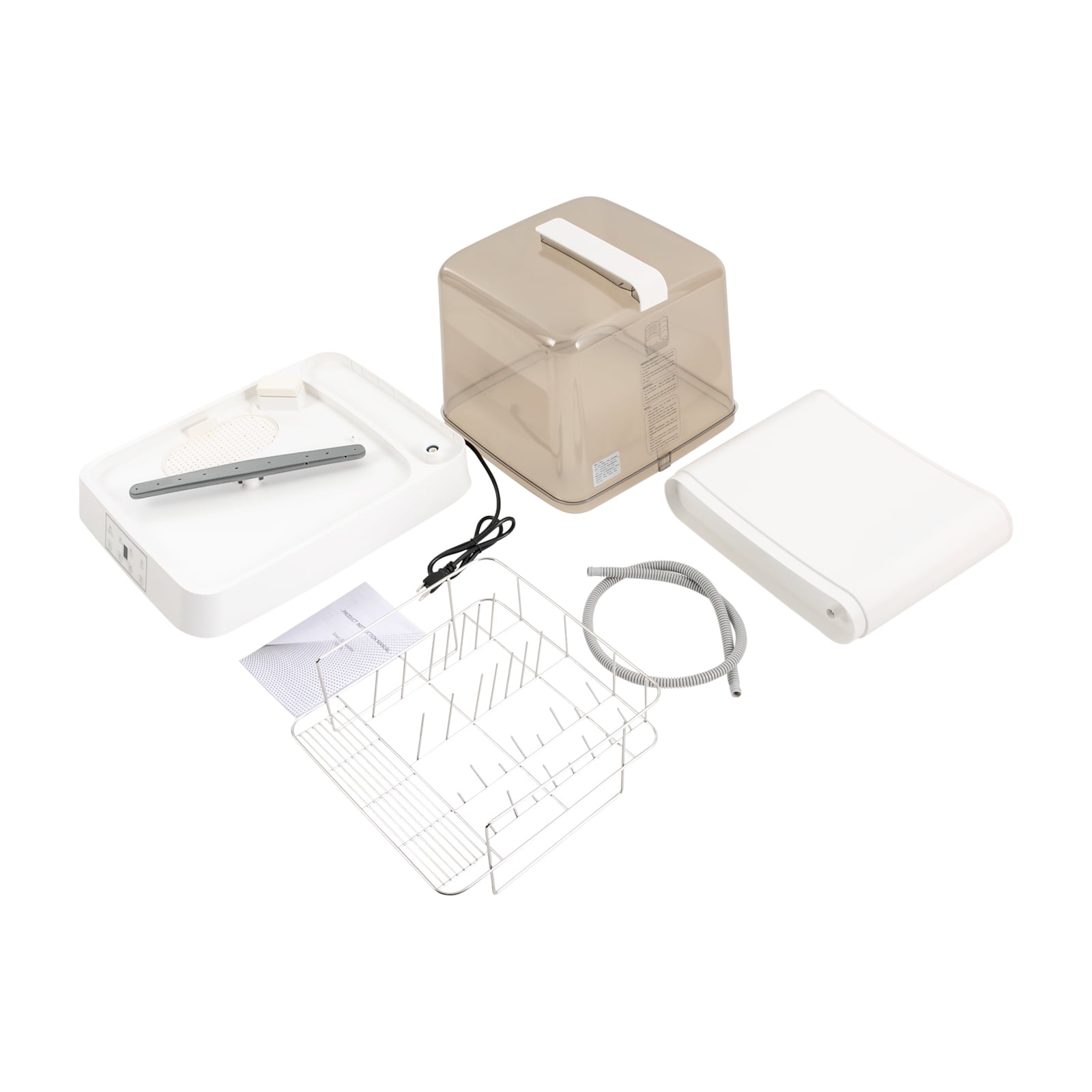 48*38*40cm Rectangle Portable Countertop Dishwasher Automatic Dishwashing with Tank Mini Dishwasher White Brown