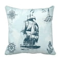 thumbnail image 1 of Funda de Almohada ABPHQTO Vintage Velero Faro Barco Rueda Ancla Mapa del Mundo 50x50 cm, 1 of 1