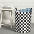 thumbnail image 6 of Fuzoiu Black and White Checkerboard Print Circular Hamper,Laundry Basket with Handle,Collapsible Laundry,Dirty Clothes Storage Basket,for Bedroom Bathroom Dorm Living Room-Small, 6 of 6