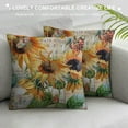 thumbnail image 3 of Creowell  Abstract Cartoon Flower Pillow Cases,Decorative Cushion Cover (Oil Painting Sunflower), 3 of 5