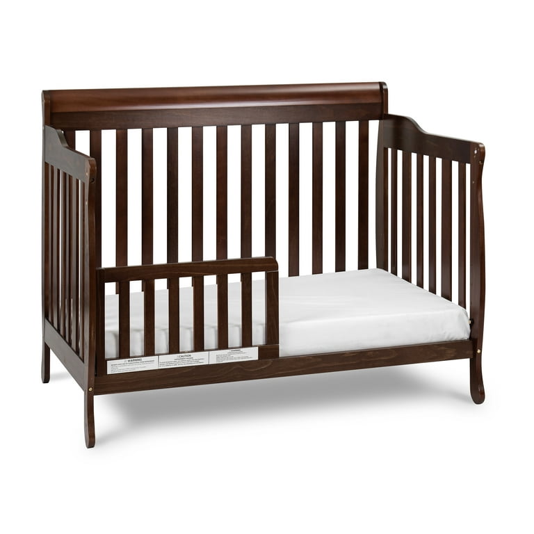 Athena Alice 4 in 1 Solid Wood Convertible Crib with Guardrail in  