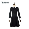 thumbnail image 1 of Wednesday Addams Cosplay disfraz mujer niña Wednesday Cosplay vestido trajes Vintage negro gótico estampado Halloween niños ropa Gao Jinjia LED, 1 of 2