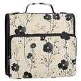 thumbnail image 5 of FORMRS Zipper Binder with Shoulder Strap 2-inch Ring 500 Sheet Capacity File Bag, Small Black Flowers, 5 of 5