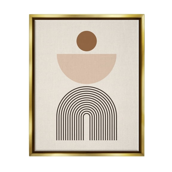 Stupell Industries Abstract Boho Shapes Abstract Painting Gold Floater Framed Art Print Wall Art, 17 x 21