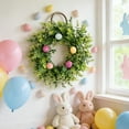 thumbnail image 6 of FYHALE Easter Wreath Spring Eucalyptuss Leaf Colorful Egg Vines Circles Simulation Green Plants Home Festival Party Wedding Decoration, 6 of 6