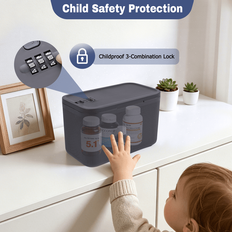 Locbbie Medication Lock Box, Combination Locks, Small photo 3