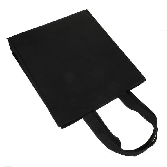 ETHZZLE 1Pc Portable Black Felt Handheld Shopping Tote Bag for Grocery and Storage