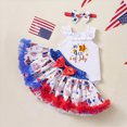thumbnail image 2 of Paguaki Baby Girl Clothes Independence Day Cute Printed Sleeveless Romper And Skirt 3-Piece Set With Headband Summer Outfit, 2 of 6