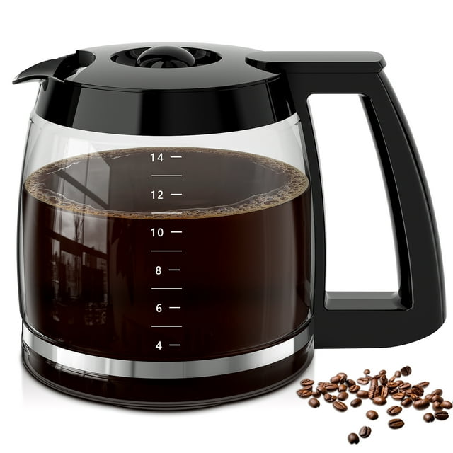 14-Cup Coffee Pot Replacement for Cuisinart Coffee Maker DCC-2200, DCC-2600, DCC-2800, DCC-3200, and DCC-3200P1, Glass Carafe Replacement for Cuisinart with Sturdy Handle, BPA Free, Dishwasher Safe