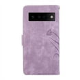 thumbnail image 4 of Feishell for Google Pixel 6 Pro Wallet Case with Wrist Strap,[Butterflies & Orchid Embossed] Premium PU Leather Magnetic Clasp Case Cover with Card Slots Kickstand Flip Phone Case for Women Men,Purple, 4 of 7