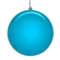 Vickerman N592012DSVL 8 in. Turquoise Shiny Seamless UV Drilled Christmas Ornament Ball