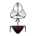 thumbnail image 2 of Uourmeti Women's Red Paw Print Halter Bikini Set - Sexy Two-Piece Triangle Swimsuit with Tie Side - Quick Dry, Skin Friendly for Beach & Vacation, 2 of 9