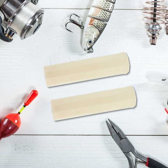 OFFIGAM 2Pcs Portable White Fishing Rod Ground Stand Plastic Rod Holder with Stable Support for Beach