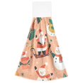 thumbnail image 7 of Yayeee Kitchen Hanging Hand Towels Set of 2 with Loop Bathroom Absorbent Tie Towel, Pink Christmas Santa, 7 of 7