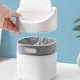 thumbnail image 3 of Trash Can Desktop Waste Garbage Bin Kitchen with Lid Office Desk Mini Debris Storage Bucket, Flip Lid, White, 3 of 8