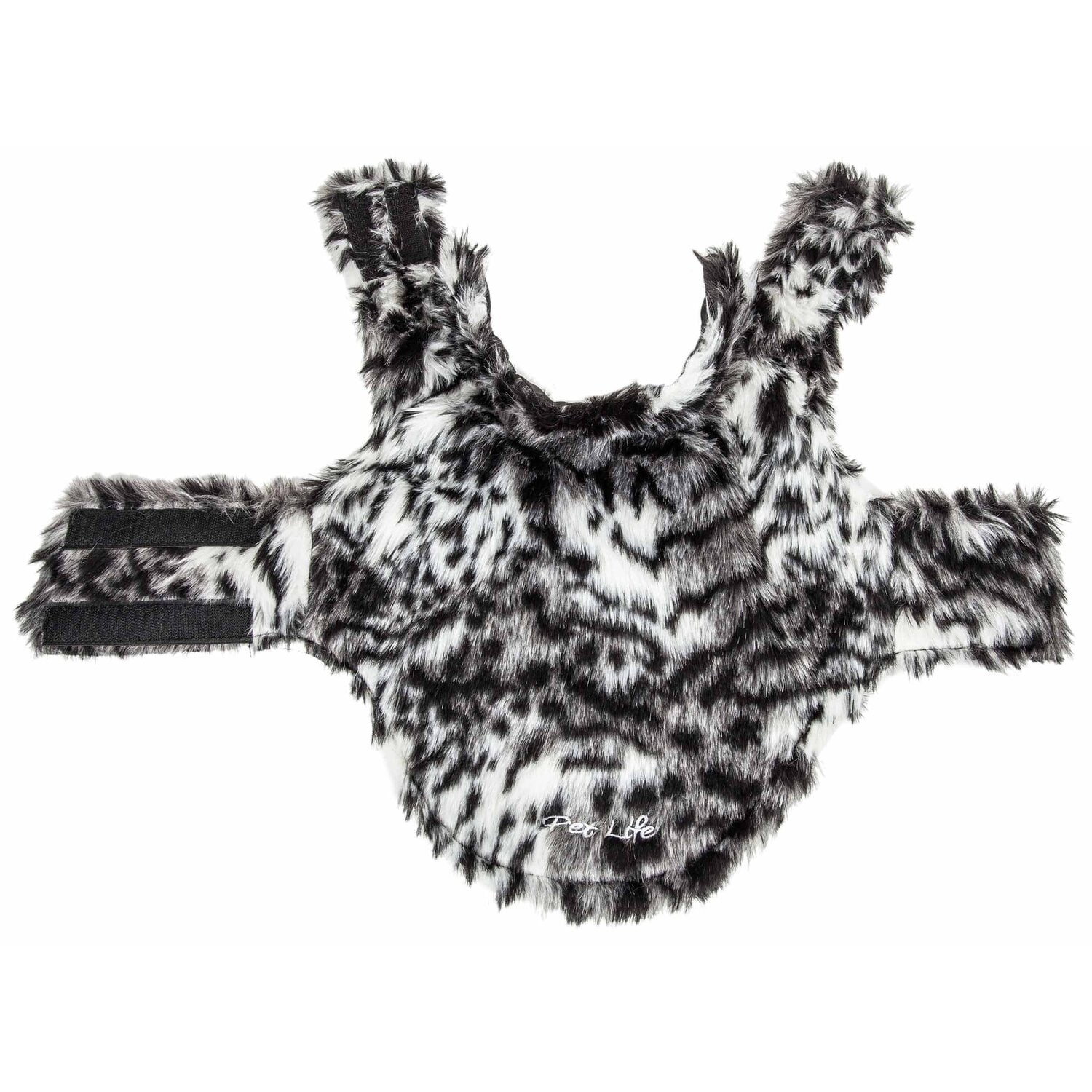 pet life  luxe 'paw dropping' designer gray-scale tiger pattern mink fur dog coat jacket