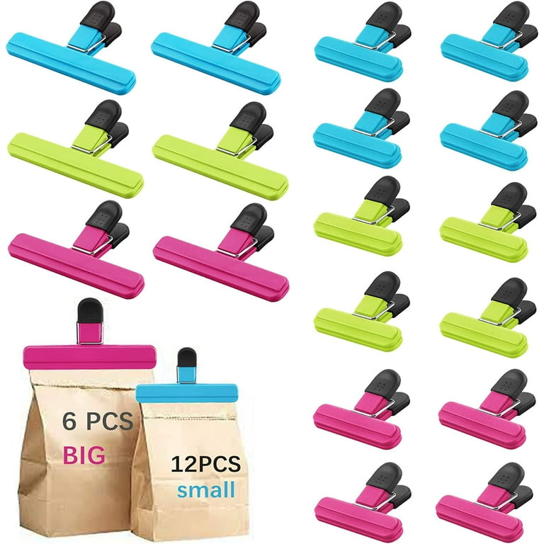 Bag Clips By , Chip Clips / Food Clips / Photo File Clamps / Office Clips,  Heavy Duty Sealing Clips For Food Storage With Air Tight Seal Grip (6pcs C
