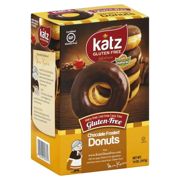 Katz Gluten Free Chocolate Frosted Donuts (1 Pack of 6 Donuts, 14 Ounce