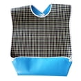 thumbnail image 1 of Miangastore Large Size Plaid Waterproof Adult Bib Mealtime Clothing Protector (Green), 1 of 8