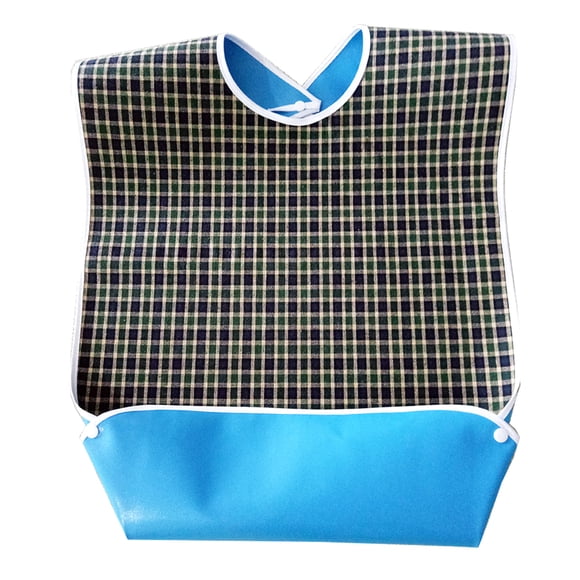 EeaseMX Tartán de gran tamaño a prueba de agua impermeable Bib adulto Mealtime ropa protector (verde)