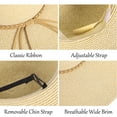 thumbnail image 4 of Women Sun Hat Large Head Adjustable Floppy Sun Hats for Women Wide Brim Beach Hat Beach for Women with Chin Strap, Mix Beige,M/L, 4 of 5