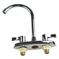 thumbnail image 5 of Brass Double Hole Handle kitchen Faucet Rotary Hot and Cold Basin Sink Mixer Tap, 5 of 7