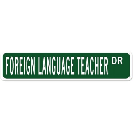 Metal Sign Foreign Language Teacher DR Vintage Signs Retro Tin Signs Aluminum Sign Art Plaque Living Room Home Kitchen Garden Wall Non-Fade Funny Decor 4x16 Inches
