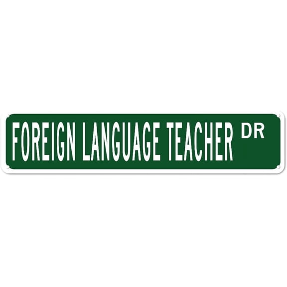 Metal Sign Foreign Language Teacher DR Vintage Signs Retro Tin Signs Aluminum Sign Art Plaque Living Room Home Kitchen Garden Wall Non-Fade Funny Decor 4x16 Inches
