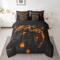 thumbnail image 2 of jejeloiu Teens Video Game 7-Piece Bedding Comforter Set,Boys Gamepad Console King Bedding Sets,Orange Black Grid Bed Sheets For Kids,Microfiber Bedroom Decor Reversible, 2 of 8