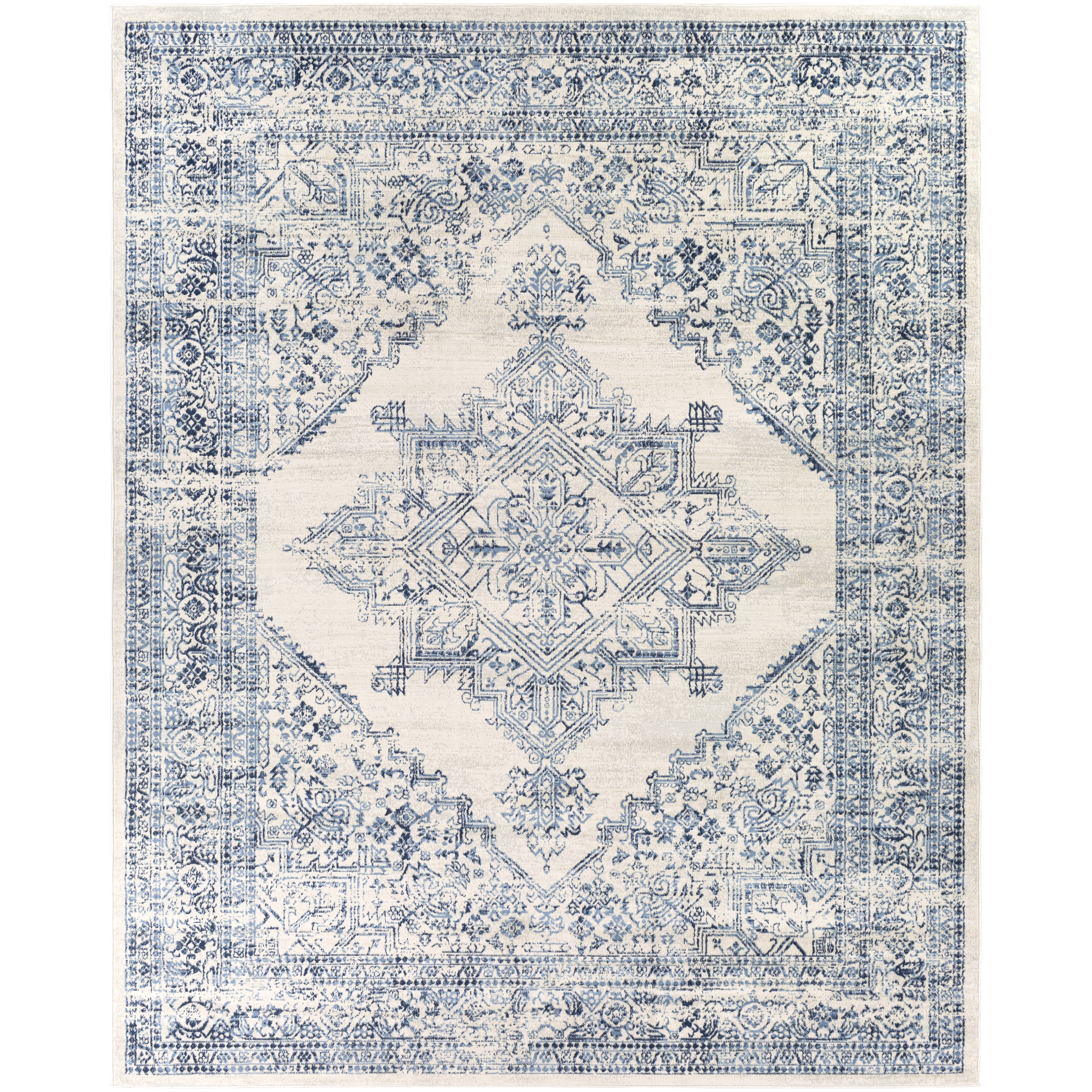 Livabliss Roma Vintage Medallion Area Rug,7'10" x 10',Blue