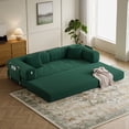 thumbnail image 3 of 78.7-inch green convertible teddy bear sofa bed set with 2 pillows, 4-in-1 modular three-seater sofa for small spaces, removable machine-washable fabric, pet-friendly, suitable for large and small li, 3 of 13