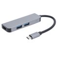 thumbnail image 1 of Hub tipo C multifuncional HDMI 2x USB3.0 Adaptador de salida Estación de acoplamiento Aleación de aluminio, 1 of 10